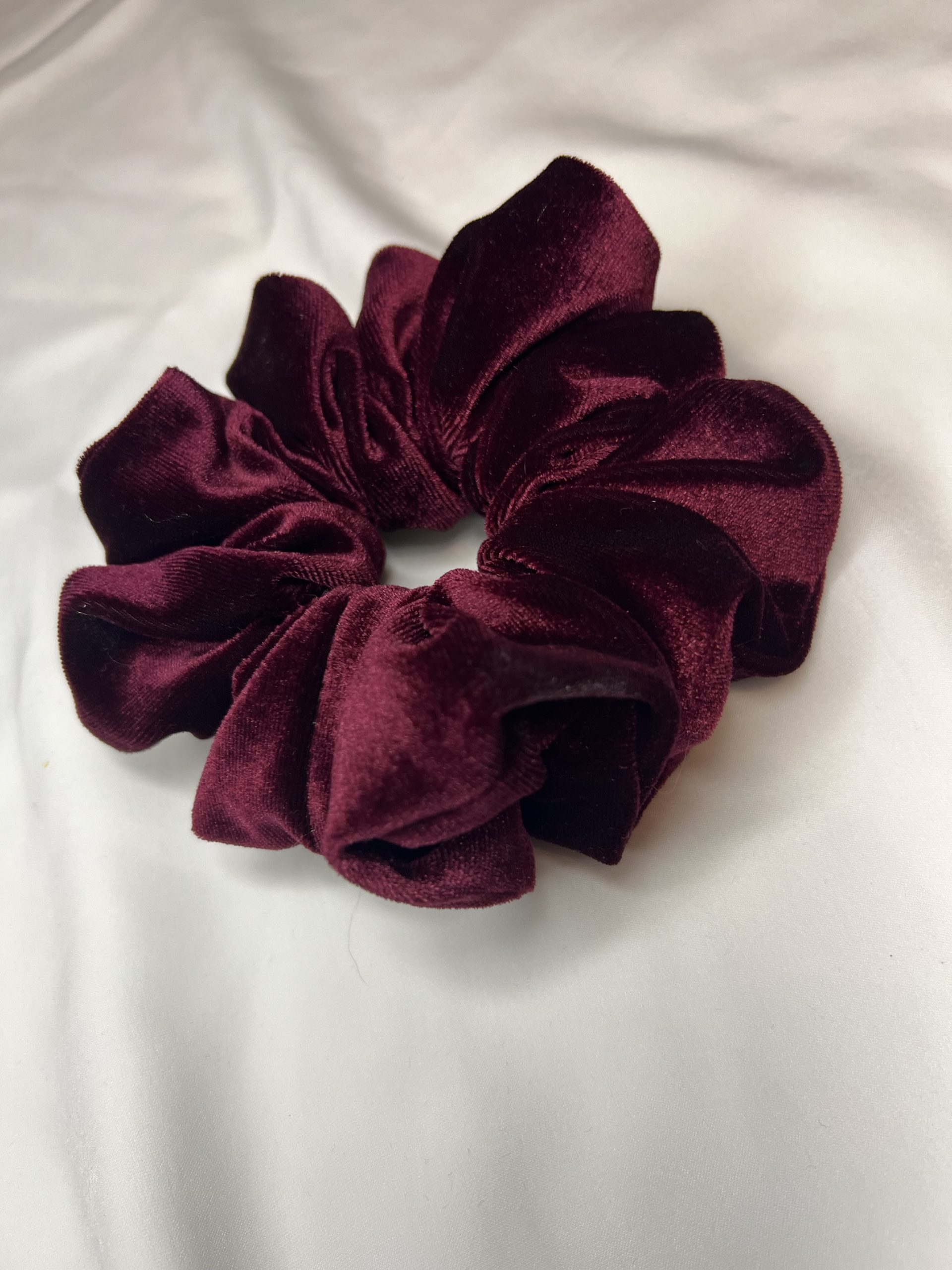XXL Burgundy Velvet Scrunchie - Image 2