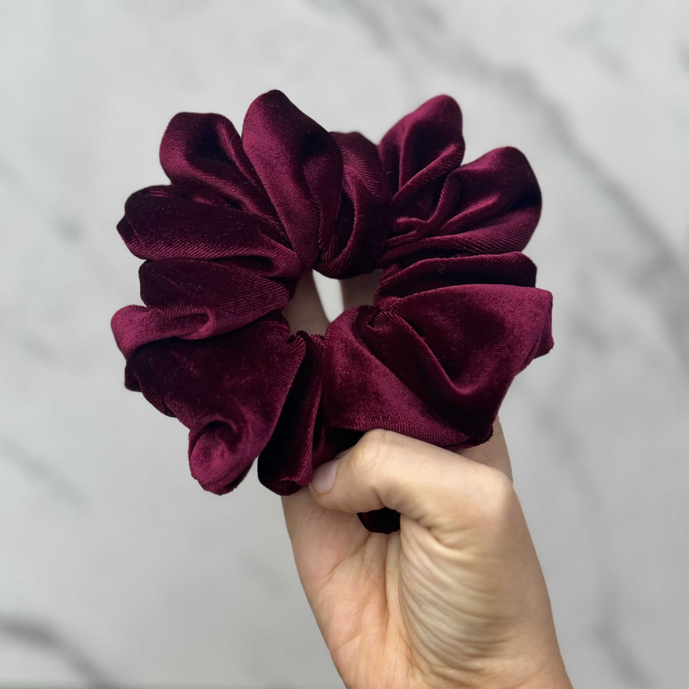 XXL Burgundy Velvet Scrunchie