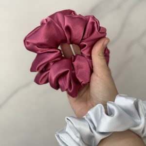 XXL Fuchsia Satin Scrunchie