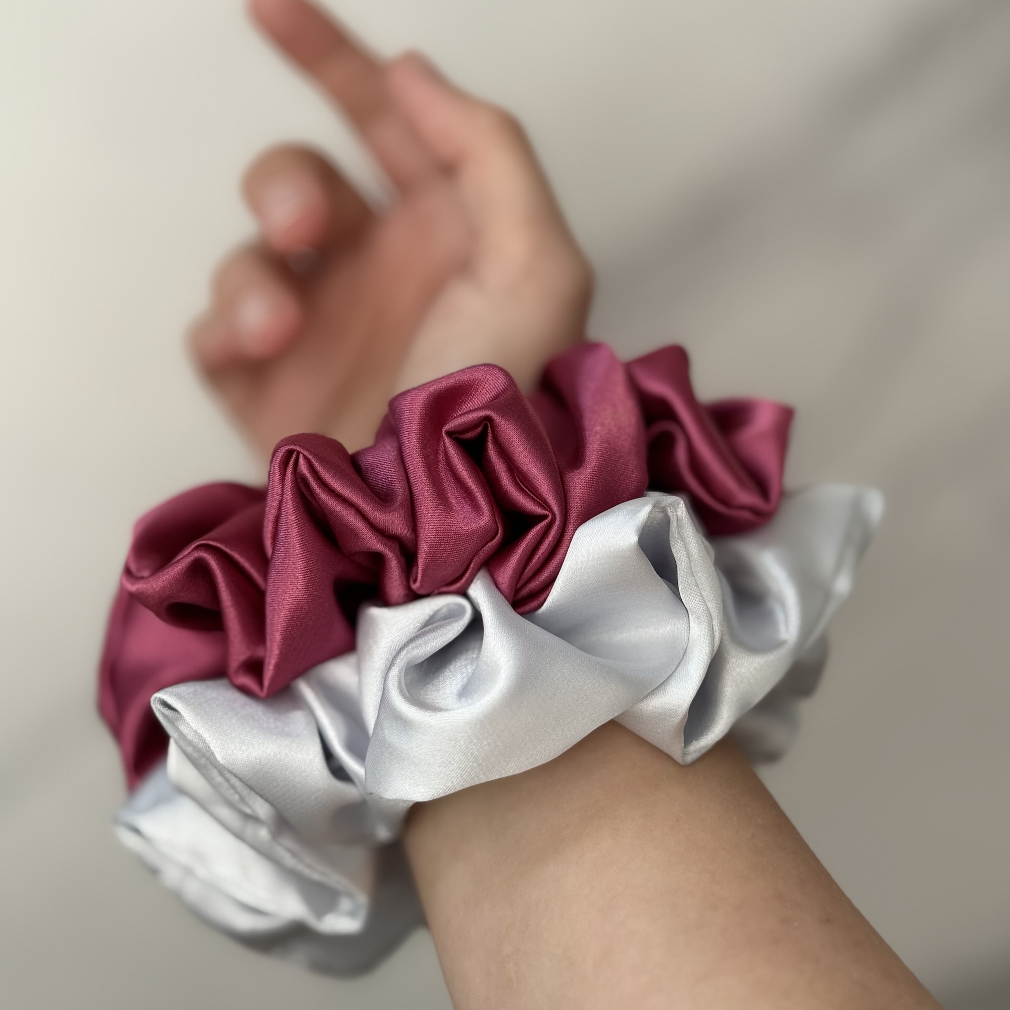 XXL Fuchsia Satin Scrunchie - Image 2